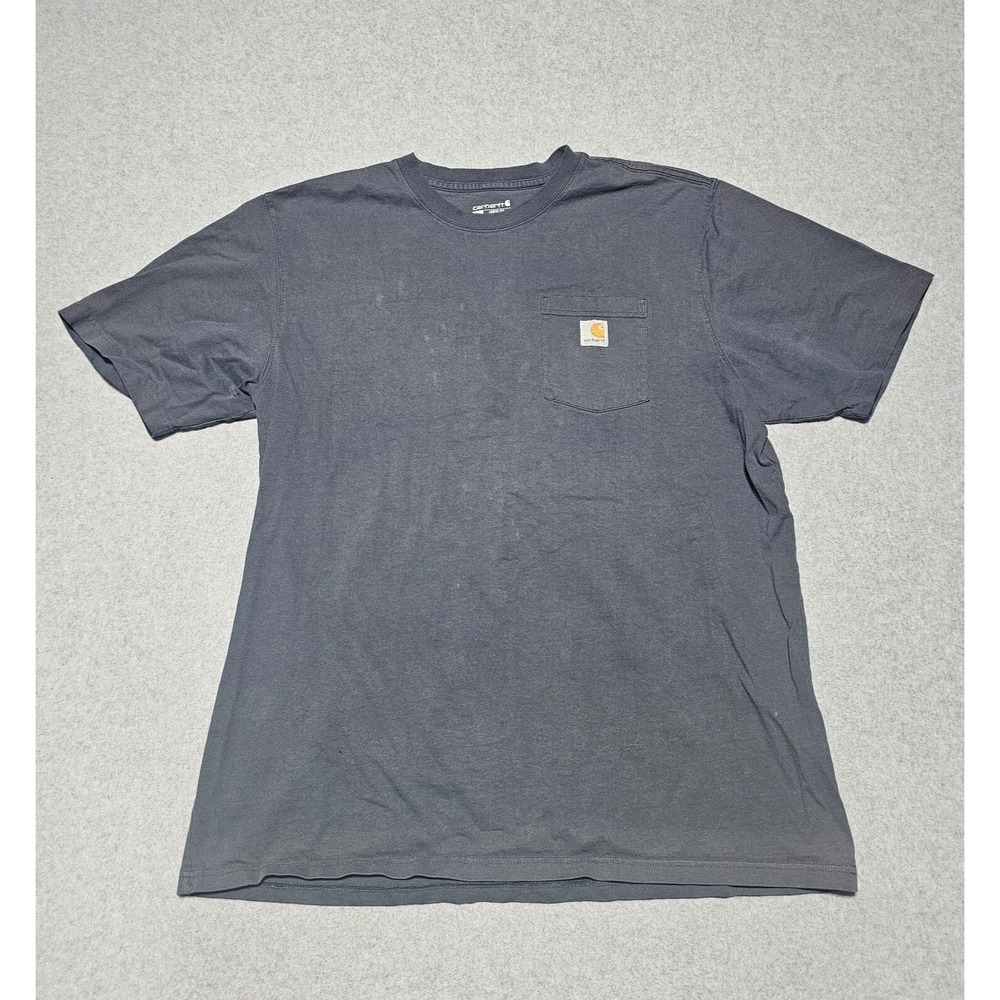 Carhartt Shirt Mens XL Tall Loose Fit Gray Short Sleeve Pocket Tee Work Thrashed